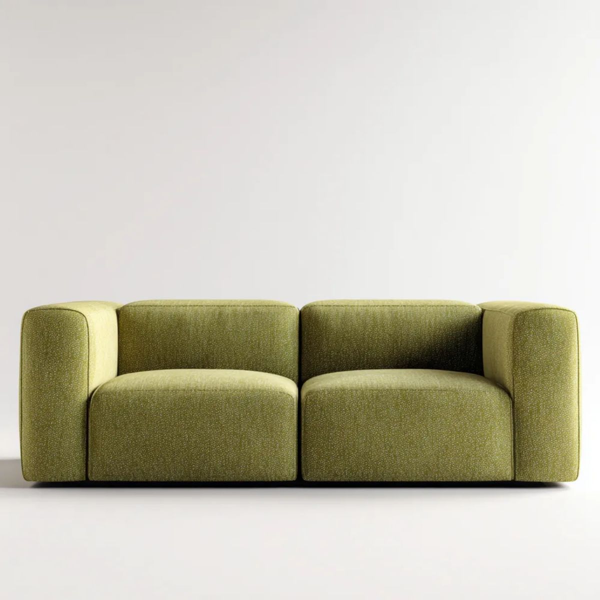 Dwuosobowa sofa z tapicerką poliestrową, oliwkowozielona, 180 x 90 x 70 cm