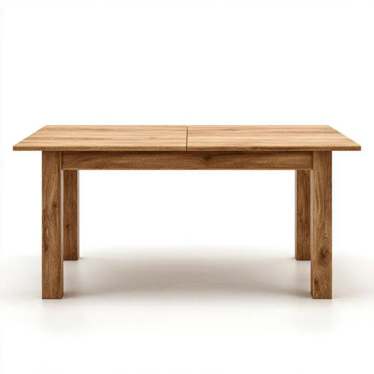 Drewniany rozkładany stół jadalniany z naturalnego dębu, 140–180 x 80 x 75 cm