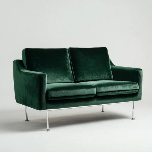 Sofa dwuosobowa ciemnozielona z aksamitu poliestrowego 150 x 85 x 82 cm