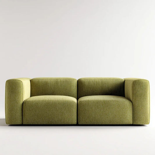 Dwuosobowa sofa z tapicerką poliestrową, oliwkowozielona, 180 x 90 x 70 cm