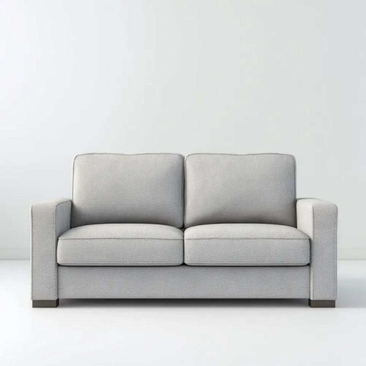Dwuosobowa sofa jasnoszara z tapicerką poliestrową 160 x 85 x 85 cm